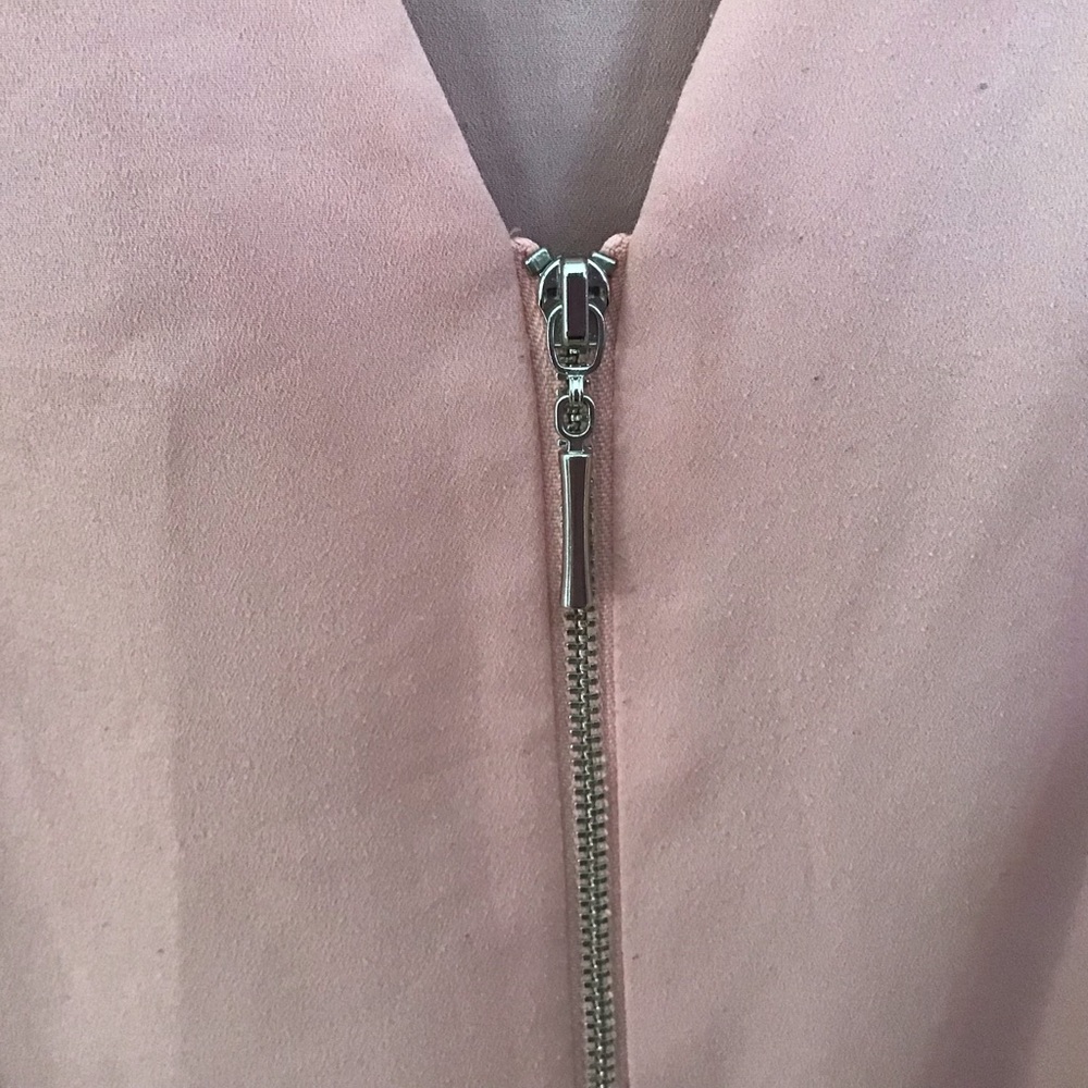 Peach 3/4 sleeve zip front shirt 3X - Picture 4 of 7